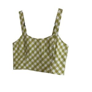 AERIE Crop Green Checkered Women's Top size small
